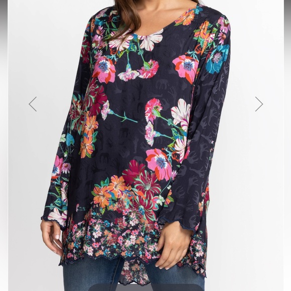 JOHNNY WAS OASIS TANDIS BLOUSE Top Multicolor Size Large - Picture 1 of 10